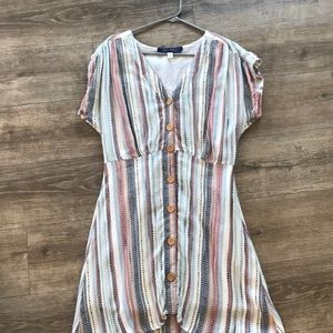Francesca’s Striped Button Down Dress